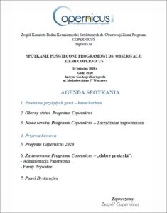 agenda spotkania Copernicus