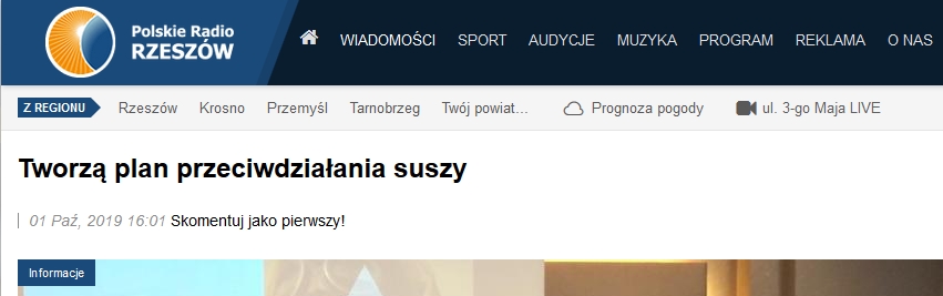 Polskie Radio Rzeszów, plan przeciwdziałania skutkom suszy, informacje z regionu