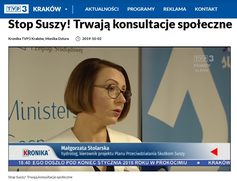 Kronika TVP3 Kraków, Trwają konsultacje społeczne, Małgorzata Stolarska, kierownik projektu PPSS