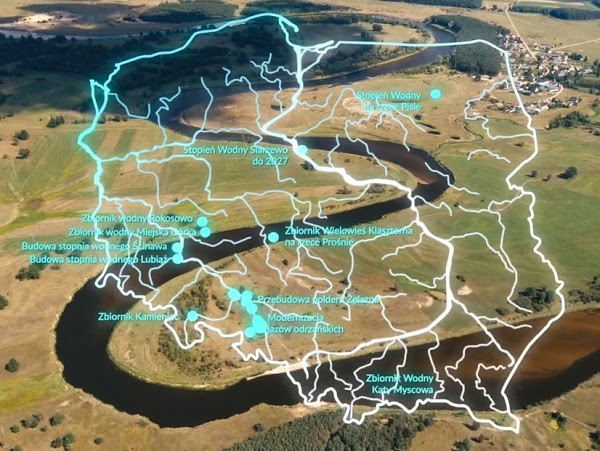 Kampania Pamiętaj o wodzie! Mapa Polski z inwestycjami z planu przeciwdziałania skutkom suszy