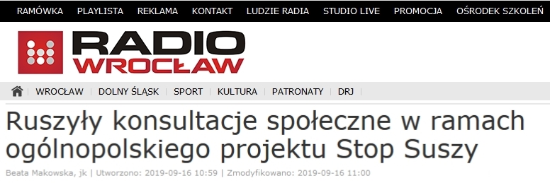 Radio Wrocław, konsultacje ogólnopolskiego projektu Stop Suszy