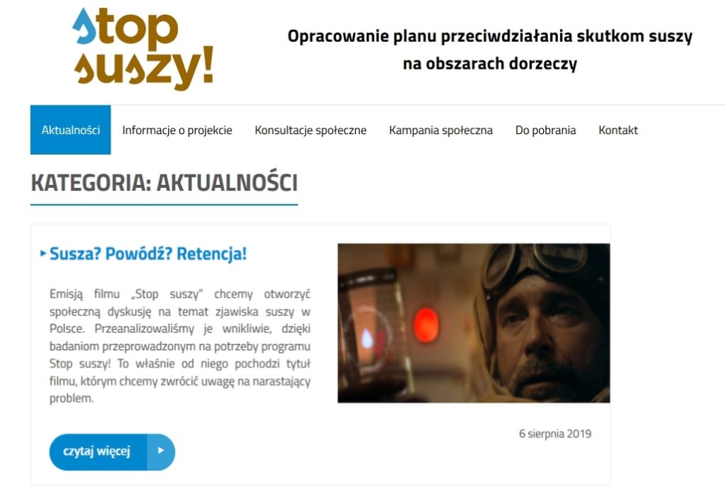 stopsuszy.pl Aktualności, emisja filmu "Stop suszy" 